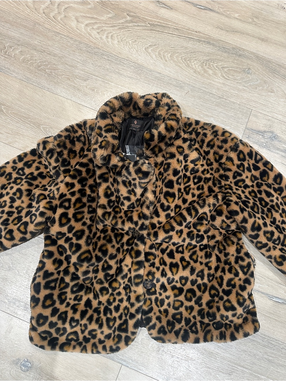 Faux Fur Leopard Print Jacket